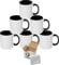 MR.R Sublimation Blanks Dishwasher Ceramic Coffee Mugs with Black Color Mug Inner and Handle Drinking Cup Mug for Milk Tea Cola Water,11oz, Set of 6