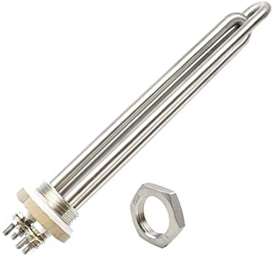 Heating Element 12v Heater Water Preheating Heating Element 300w 1BSP DN25 Camping Car Parts 12v Solar Water Heater Gas Heater (Color : Heater and nut, Size : 12v 300w BSP)