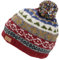 GURU SHOP Bommelmütze aus Nepal, Mütze aus Schurwolle, Wintermütze, Herren/Damen, Rostrot/blau, Size:One Size
