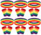 18-teiliges Schweißband-Stirnband-Armband-Set, bunt, gestreift, Frottee, Sport, Fitnessstudio, 80er Jahre, Schweiß-Stirnbänder, Handgelenkbänder (6er Pack-Regenbogen)