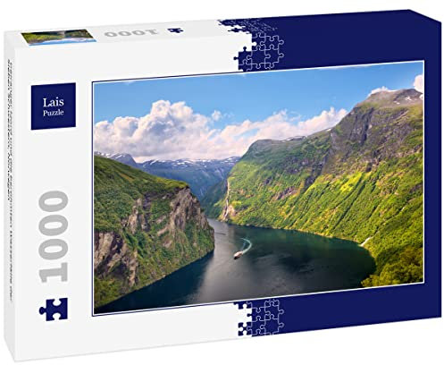 Lais Puzzle Geiranger Fjord und die berühmten Wasserfälle der Sieben Schwestern, Norwegen 1000 Teile