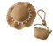 Yurosiay Sombrero de Paja para Niños Set de Verano Niña Sombrero de Sol con Bolsa de Paja Grande ala Sombrero de Playa Colorido Decoración de Pompón Sombrero de Paja niña Princesa Sombrero