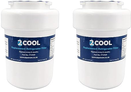 2COOL GE MWP Smart Water Compatible Refrigerator Water Filter | American Fridge Freezer Water Dispenser & Ice Filter | Water Filter Cartridge for GE MWF Smart Water, Hotpoint, Amana & Kenmore -2 Pack