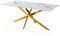INTENSE DECO Table rectangulaire en Verre Effet marbre et Pieds doré Jodie