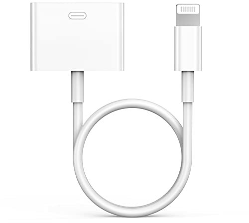 Lightning to 30 Pin Adapter, Apple MFi Certified No Audio 8 Pin Male to 30 Pin Female Connector Converter with iPhone Lightning Charger Cable and Data Transfer Compatible iPhone 14 13 12 11 Xs X 8 7 6