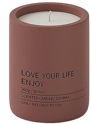2PC Nordic Minimalistische und Kreative Keramik Haushalt Gerade Rohr Hohe Stil Aromatherapie Kerze Tasse Sojabohnen Kerzenhalter-Hohe Stil Ziegel rot-Ozean Duft