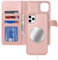 Zouzt for iPhone 11 Pro Max 6.5 Inch Detachable Wallet Case with Card Holder for MagSafe, Premium PU Leather 2 in 1 Flip Folio Book Magnetic Stand Protective Phone Cover - Rose Gold