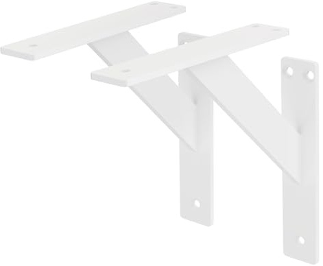 ML-Design 2 Stück Regalhalterung 180x180 mm, Weiß, Aluminium, Schwebende Regalhalterungen, Regalwinkel, Wandhalterung für Regalbrett, Regalträger für Wandmontage, Wandregal Wandkonsole Regalstütze