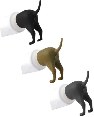 Finyoffiy 3pcs Pooping Dog Butt Topper Deckel für Zahnpasta für kackende Hunde,Pooping Dog Butt Zahnpasta Topper,Lustige Zahnpastakappen (3pcs)