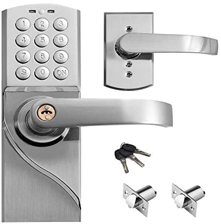 Keyless Entry Door Lock, FDOSE-POERRY Smart Door Lock with Code, Keypad Door Lock with Handle for Office, Bedroom and House Rental (Right Hand)