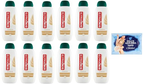 Borotalco Idratante Bagnodoccia Vaniglia e Avena, gel de ducha con aroma a vainilla y avena, 450 ml + 1 paquete de polvo de talco FELCE AZZURRA 100 g