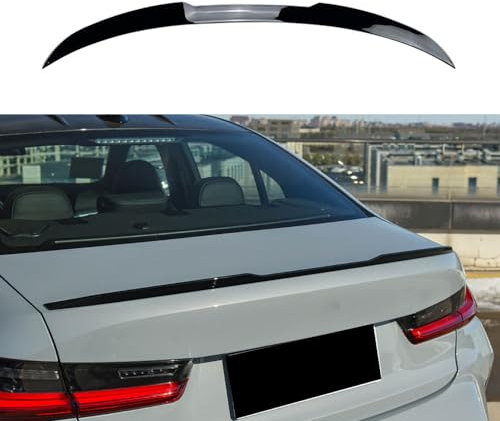 QUNINE Auto Heckspoiler für BMW 3 Series G20 320i 325i 330i 2019+ M3, Auto Kofferraumspoiler Heckflügel Lippe Dekoration Kratzfeste Dauerhaft Auto Dekoration Zubehör,1 Bright Black