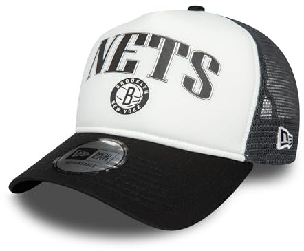New Era Brooklyn Nets NBA Fankappe A-Frame Snapback Truckercap schwarz weiß Basketball verstellbar Cap - One-Size