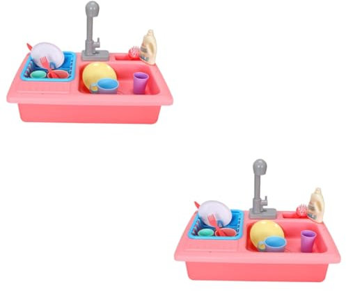 TOYANDONA 2 Piezas fingir lavaplatos de Juguete Juguetes Infantiles Juguetes para niñas lavavajillas de Juguete Jugar a Las Casitas de Juguete Rompecabezas electrodomésticos niño Rojo