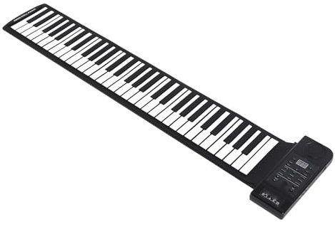 Tragbares Klavier mit 61 Tasten, Keyboard-Handrollenklavier, Roll-Up-Keyboard-Klavier, Unterstützt MIDI-Ausgang, Elektronische Tastatur mit LED-Anzeige, für und Erwachsene