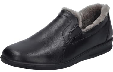 Josef Seibel Herren Pantoffeln Belfort 67, Männer Hausschuhe,Weite G (Normal),kuschelig warm,lammfell,Herbst,Winter,schwarz,47 EU