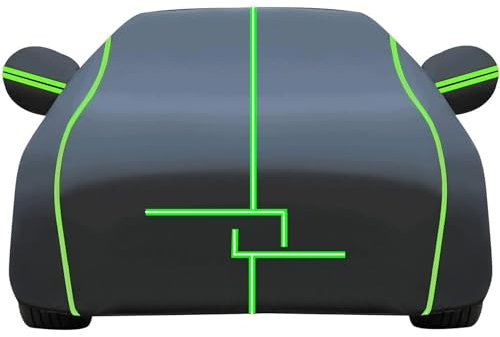 Hagelschutzplane Auto für VW Golf 4, Auto Abdeckplane, Autoabdeckung Outdoor, Autoplane Wasserdicht, Atmungsaktiv, Sonnen- und Astschutz gegen Regen(Black Green)