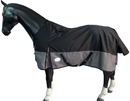 eQuitack Your Passion Is Our Mission Outdoor Winterdecke Turnout 100% Wasserdicht 600D 50G Fulling Multi Farbe Schwarz/Grau - 125cm