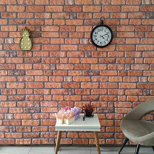 LAPOOH 3D-Wandpaneele 10 Stk. Terrakottarot Backstein-Optik EPS, Deckenpaneele, Wall Panel, Wandverkleidung, Wandgestaltung, Wanddeko, Dekorative Wandpaneele