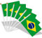 AhfuLife Petit Drapeau Bresil - 100Pcs Mini Drapeaux Bresilien avec Poteau Solide Blanc de 30cm pour Décoration Jardin Bar Américain Football Match Coupe du Monde Fête Nationale
