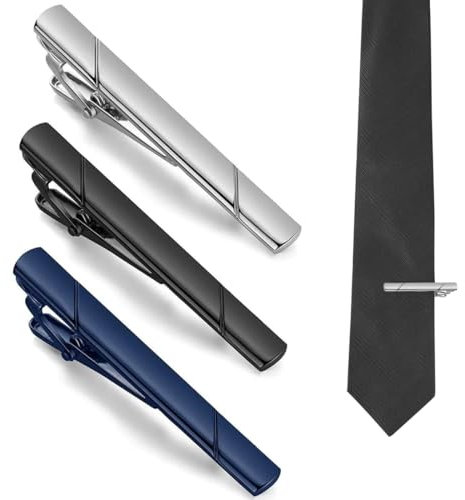 JEXOWIQ Krawattennadel - 3 pcs Krawattenklammer, klassischer Business-Stil, Krawattennadeln FüR Herren, Tie Clip, Broschen FüR Kleidung, Krawattennadel Personalisiert