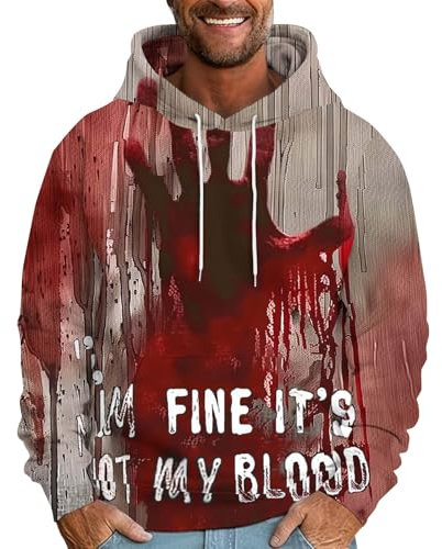 Herren Sweatshirt Halloween Bedruckt Mit Kapuze, Hoodie Mode Lässiger, Sale Kapuzenpullover Lockeres, Sweatshirt Weich Und Bequem, Bedrucktes Langarm Oberteil, Langarmshirt Top Stilvoller Lose