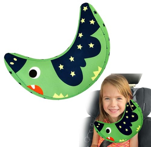 alouweekuky Gurtpolster für Kinder, Kopfstütze Auto Kinder Nackenkissen Gurtschoner Auto Sitz Kopfkissen Gürtel Pillow Maschinenwaschbar Super Weich