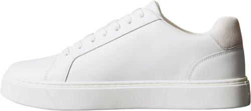 Calvin Klein Men’s Classic Lace-up Leather Cupsole Trainers, White (Triple Bright White), 7