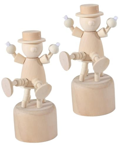 JOINPAYA 2stücke Holz Clown Figuren Schreibtischdekor Aus Holz Tischdekor Clown Modell Statue Unbearbeitet Zum Auszumalen Für Heimdekoration
