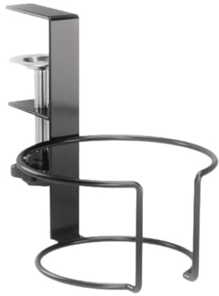 LOVIVER Desk Cup Holder Tabletop Organizer Gaming Desk Accessories Space Saving Sturdy Easily Install Dorm Clamp on Table Cup Holder, Black