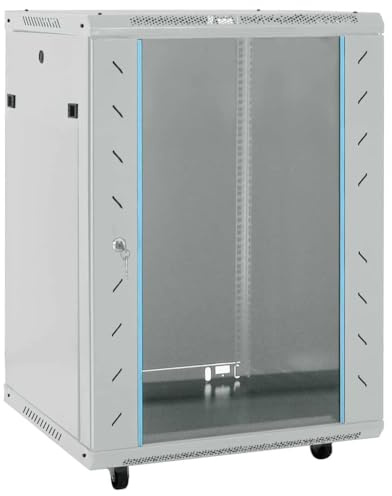 vidaXL Network Cabinet with Storage Grey 60 x 60 x 80 cm Steel