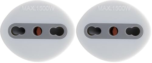 Zenitech - Adaptateur Prise Voyage France vers Italie - Mâle France/Femelle Italie avec Terre - Blanc - Compatible 230V, 16A, 2300W - Sécurisé pour Appareils Électroniques - Design Compact pour Voyage