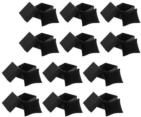 TOGEVAL Scatola Regalo per Orologi Singolo in Cartone Nero 12 Pezzi | Cuscino Interno, per Bracciali e Bangle, per Occasioni Speciali e Uso Personale