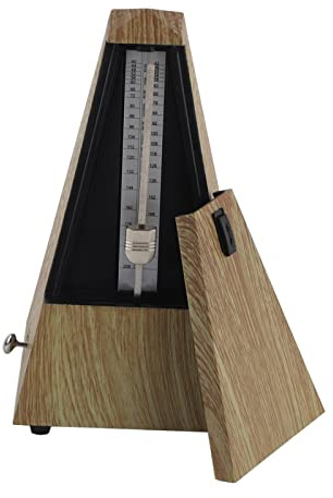 Mechanisches Metronom, Tower - Metronom, Shallow Wood Grain - Präzise Taktanzeige, Aufzugsmechanismus ohne Batterie, Ideal als Metronom für Gitarre und Klavier (Helle Holzmaserung)