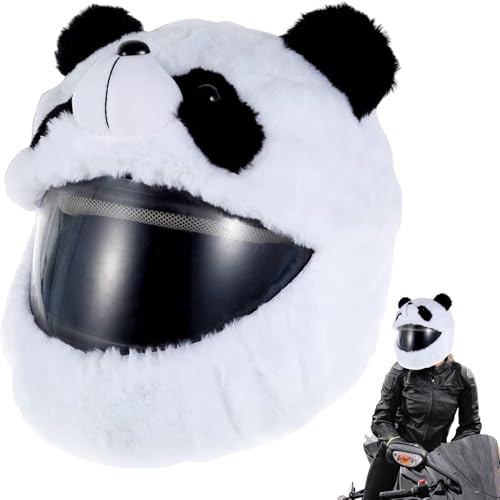 Motorrad-Helmüberzug, niedlicher Panda, Polyester-Plüsch-Helmüberzug,, universelle Passform, Motorrad erhöht den Fahrspaß