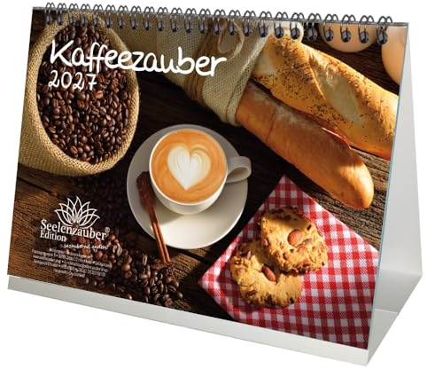 Kaffeezauber DIN A5 Tischkalender für 2027 Kaffee Cappuccino - Seelenzauber