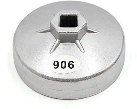 sourcing map 18 Flöten 84mm ölfilter filterschlüssel Metall öl Filter Kappe Universalwerkzeug Silber