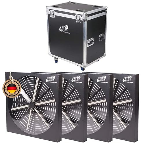 ETEC Professional LED Fan 7070 RGB Ventilator Licht Effekt TV Studio Show Bühne Dekoration DJ Set mit Flightcase Tourpack DMX Veranstaltung Bühnenbeleuchtung