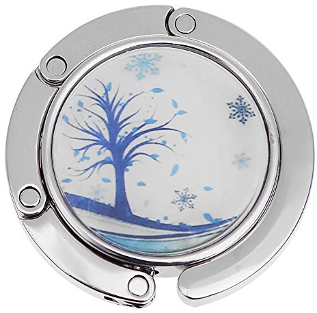 Appendi Borsa da Tavolo Pieghevole Portatile Modello Albero e Fiore Gancio Porta Borsa da Tavolo Regalo per Donne (Style 5)