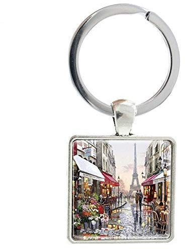 Fancychain Schlüsselanhänger Cabochon Eifelturm Paris Frankreich Versailles Louvre Love