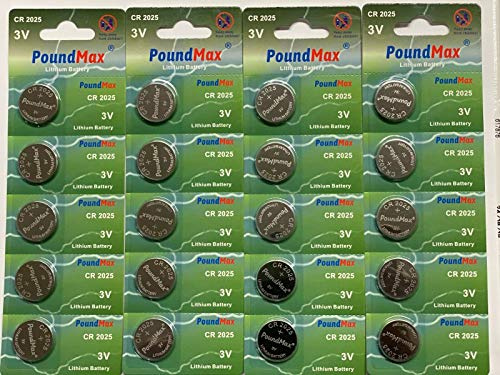 20 x PoundMax 2025 CR2025 DL2025 ECR2025 3V Lithium Coin Cell Batteries