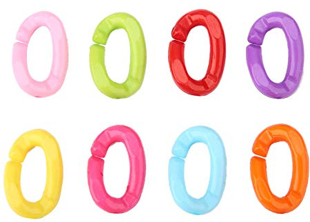 100Pcs Plastic Parrot Climbing Toys, Pet Parrot Bird C-Clips Hooks Chain Links DIY Toys Mix Colors