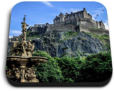 1 x Square MDF Fridge Magnet - Edinburgh Castle Scotland UK Scottish 44936