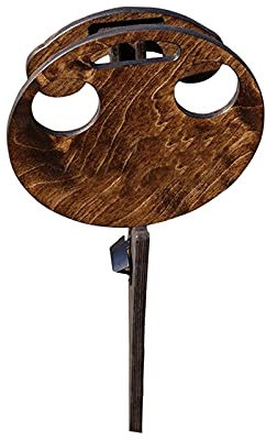Outdoor Weinhalter Holztisch, Tragbarer Faltbarer Picknicktisch, Weinglasgestell, Patio-Beistelltisch, Dosenhalter für 2 Personen,Braun