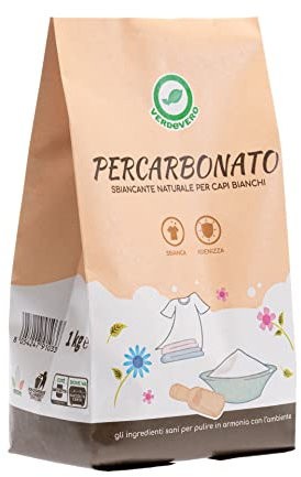 Verdevero PERCARBONATO 1KG - Sbiancante, Igienizzante naturale - Confezione ecologica 100% Plastic Free