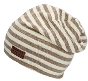 Sterntaler Unisex Slouch Streifle Beanie-Mütze, Ecru, 49
