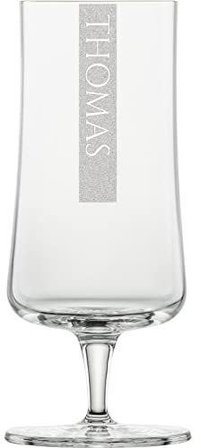 Miriquidi 2X Pilsglas 0,3l Biertulpe mit Namens Gravur | 2er Set 0.3 Schott Beer Basic Gläser mit Namen | Spülmaschinenfest | Biergtulpen + Individuelle Lasergravur - 2 Stück