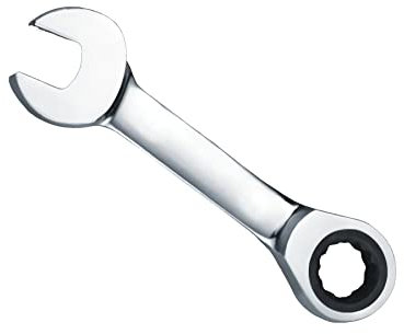 Aoktorkit Short Ratchet Spanner 9 mm, Stubby Combination Ratcheting Wrench, Professional Chrome Vanadium Steel Mini Small Ratcheting Ring Spanner for Repair Bicycle Home Metric Tool