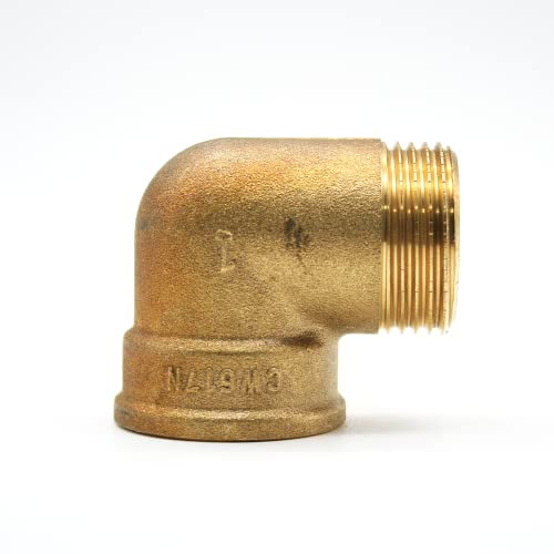 DOJA Barcelona | Tubo Gomito Ottone 90° | 1 | Maschio - Femmina | Curva Ottone | Gomito Doccia per Raccordi Idraulici | Raccordo Ottone per Rubinetto, Radiatore, Aria Condizionata, Tubi Gas