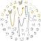 Diamday 42 Stück Ear Cuff Wrap Ohrringe für Damen Verstellbare Kettenohrringe Fake Helix Clip On Wrap Manschette Ohrclipr Dangle Ohrring Set Gold-Silber